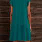 Round Neck Flutter Sleeve Dress with Pockets