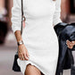 Rib-Knit Round Neck Sweater Dress