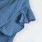 Ruffled V-Neck Flounce Sleeve Textured Dress