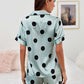 Lapel Collar Shirt and Shorts Lounge Set