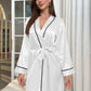 Tie Waist Surplice Neck Robe