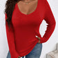 Plus Size V-Neck Long Sleeve T-Shirt