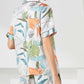 Lapel Collar Shirt and Shorts Lounge Set