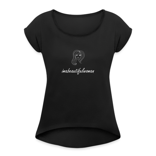 Women's Roll Cuff T-Shirt - black